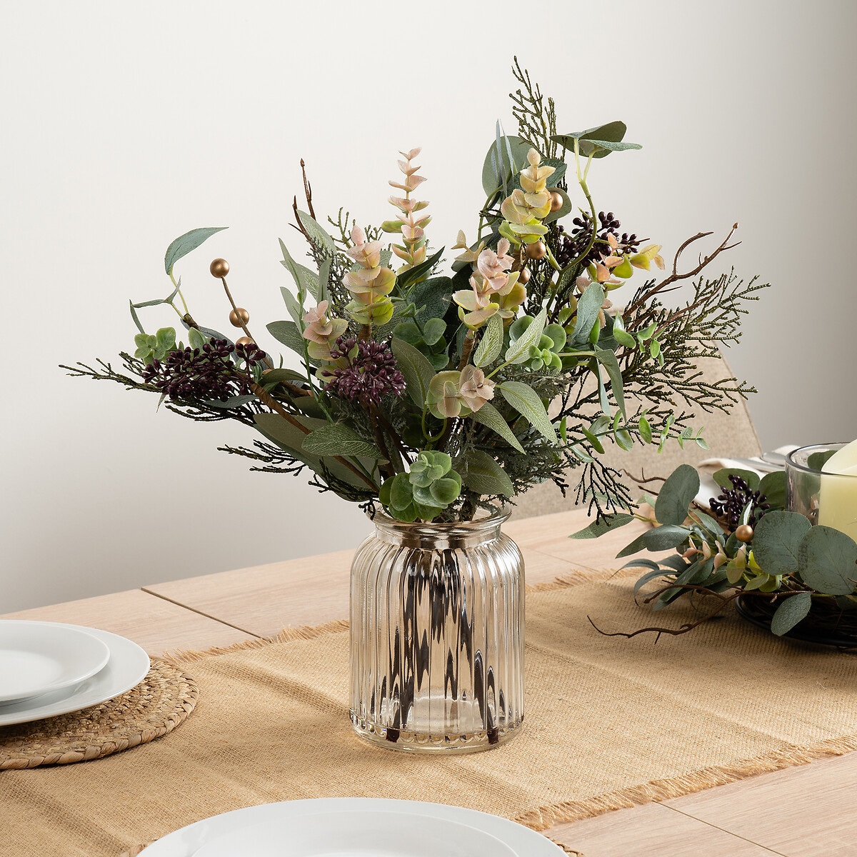 30cm Artificial Rustic Eucalyptus Arrangement green, SO'HOME