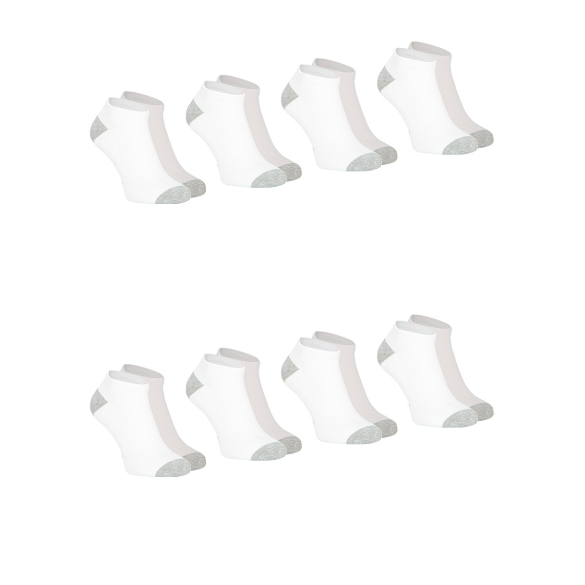 Socquettes, lot de 8, ECOPACK SPORT blanc/gris, ATHENA