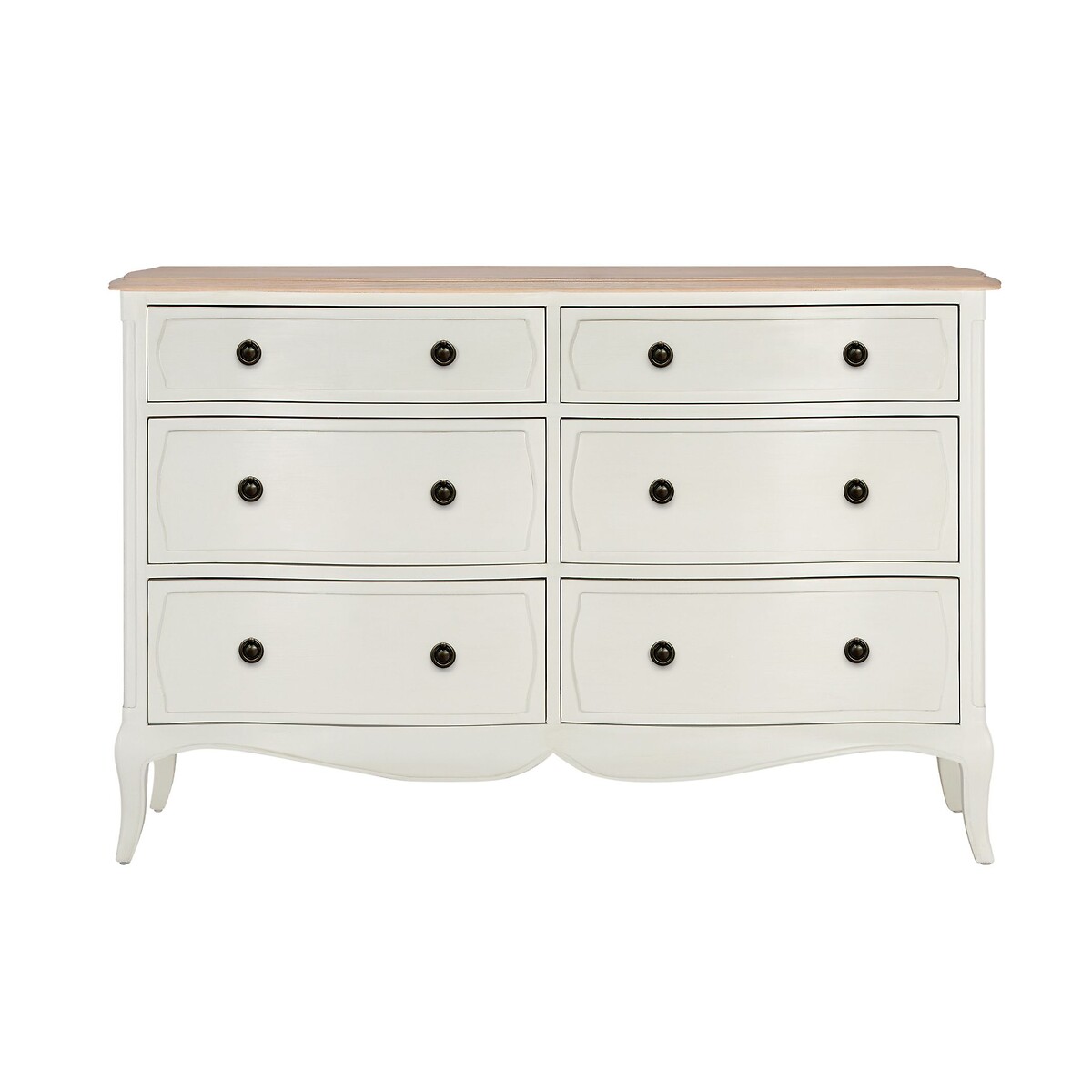 Amelie French-Style 6 Drawer Wide Chest grey white , WILLIS & GAMBIER