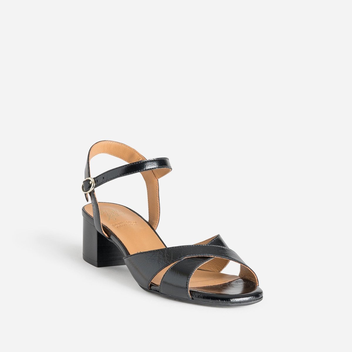 Sandale À Talon en cuir TATAMA noir, ERAM