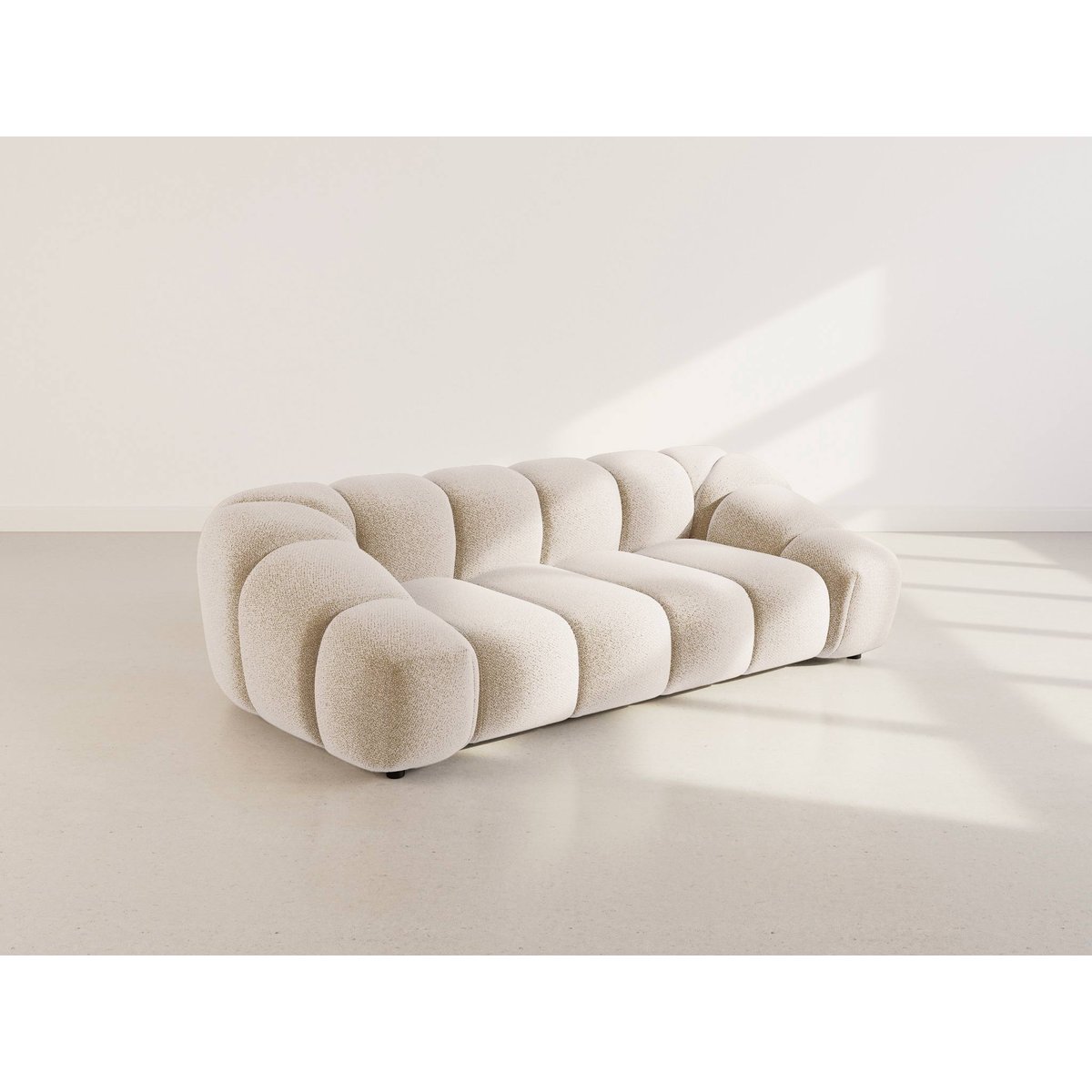 Canapé en velours texturé style contemporain, AVA beige, BEST MOBILIER