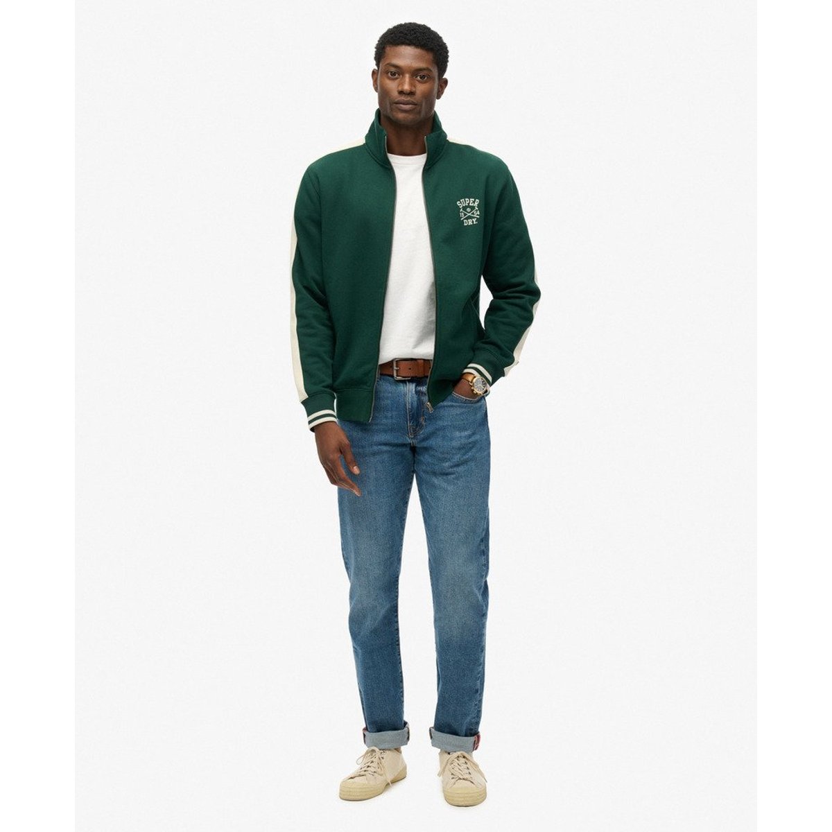 Veste de Survêtement Athletic Club vert émail, SUPERDRY