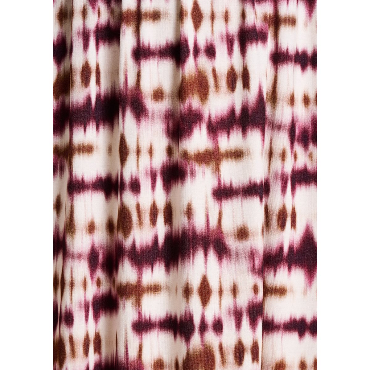 Robe midi col V à imprimé tie & dye ecru/burgundy, LA FEE MARABOUTEE