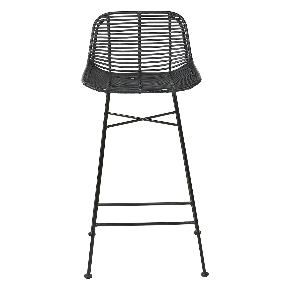 Nerano Rattan & Metal Bar Stool black, SO'HOME
