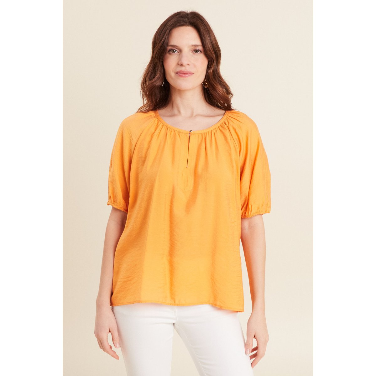 Blouse manches 3/4 orange clair, BREAL