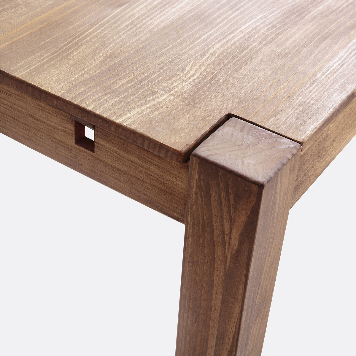 Table à manger, extensible, pin teinté teck et plaqué, 6 à 8 couverts, LUNJA pin ciré, LA REDOUTE INTERIEURS