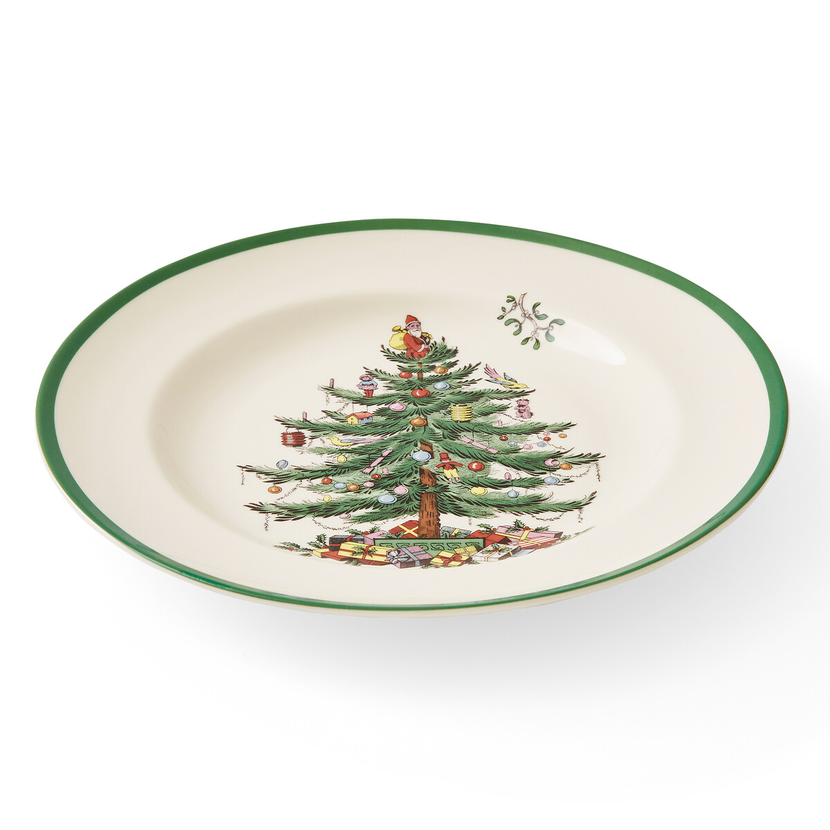 Set of 4 Christmas Tree Dinner Plates white, SPODE