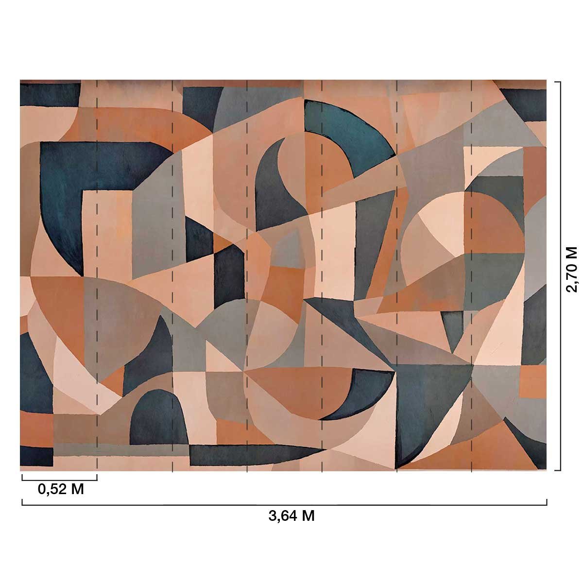 Papier peint Mosaïque Moka multicolore, HEXOA