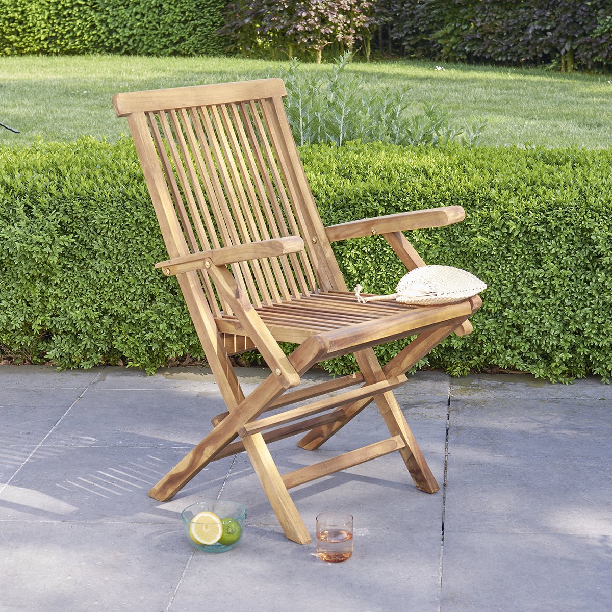 Fauteuil de jardin en teck huilé pliant  BALI marron, BERAH GETAH