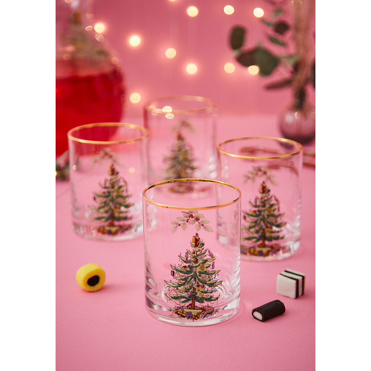 Set of 4 Christmas Tree Old Fashioned Glasses transparent, SPODE