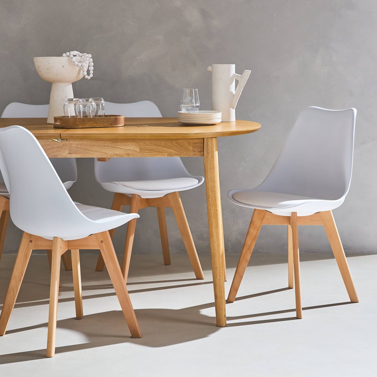 Chaise scandinave bois de hêtre (lot de 4) NILS bleu canard, SWEEEK