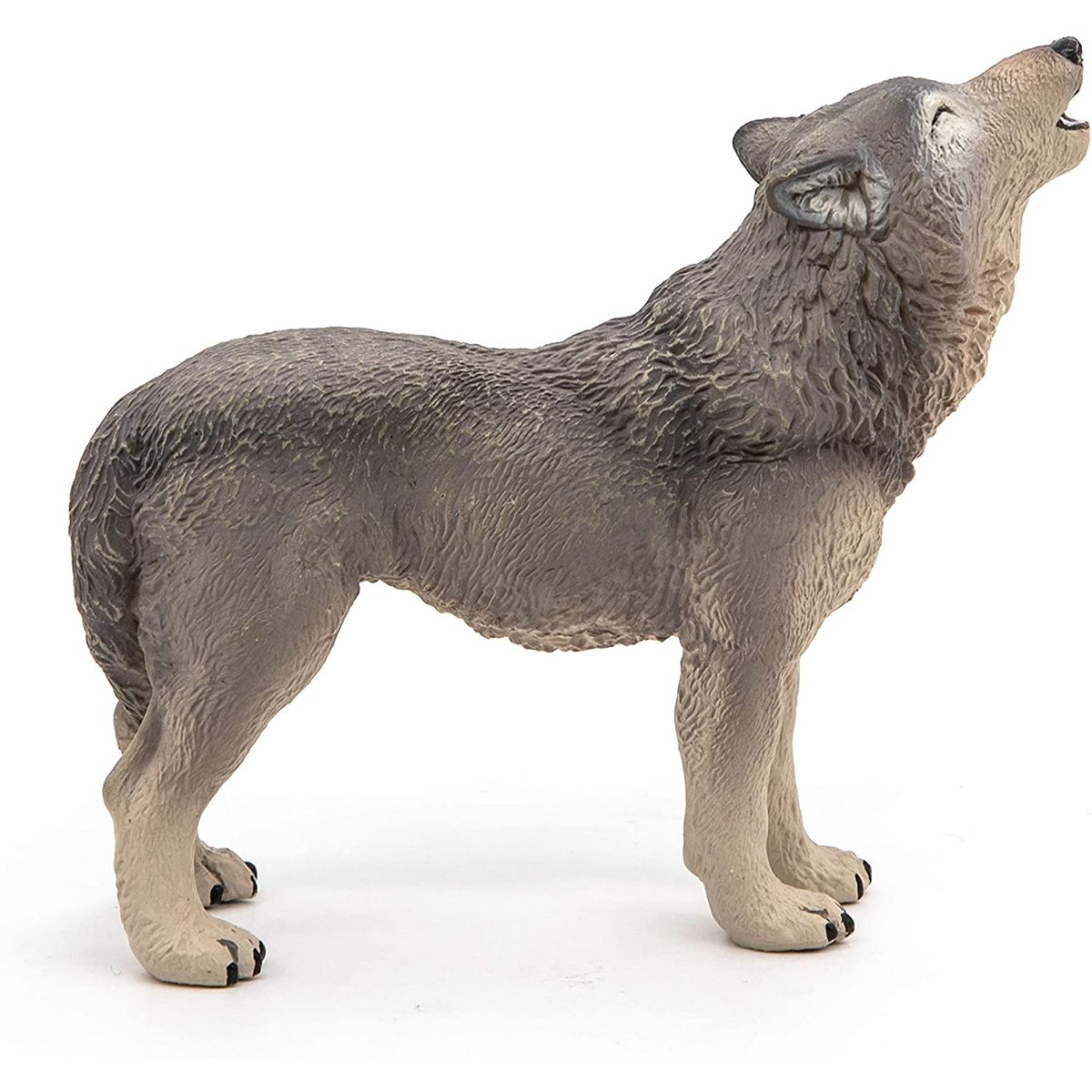 Figurine Loup hurlant gris, PAPO