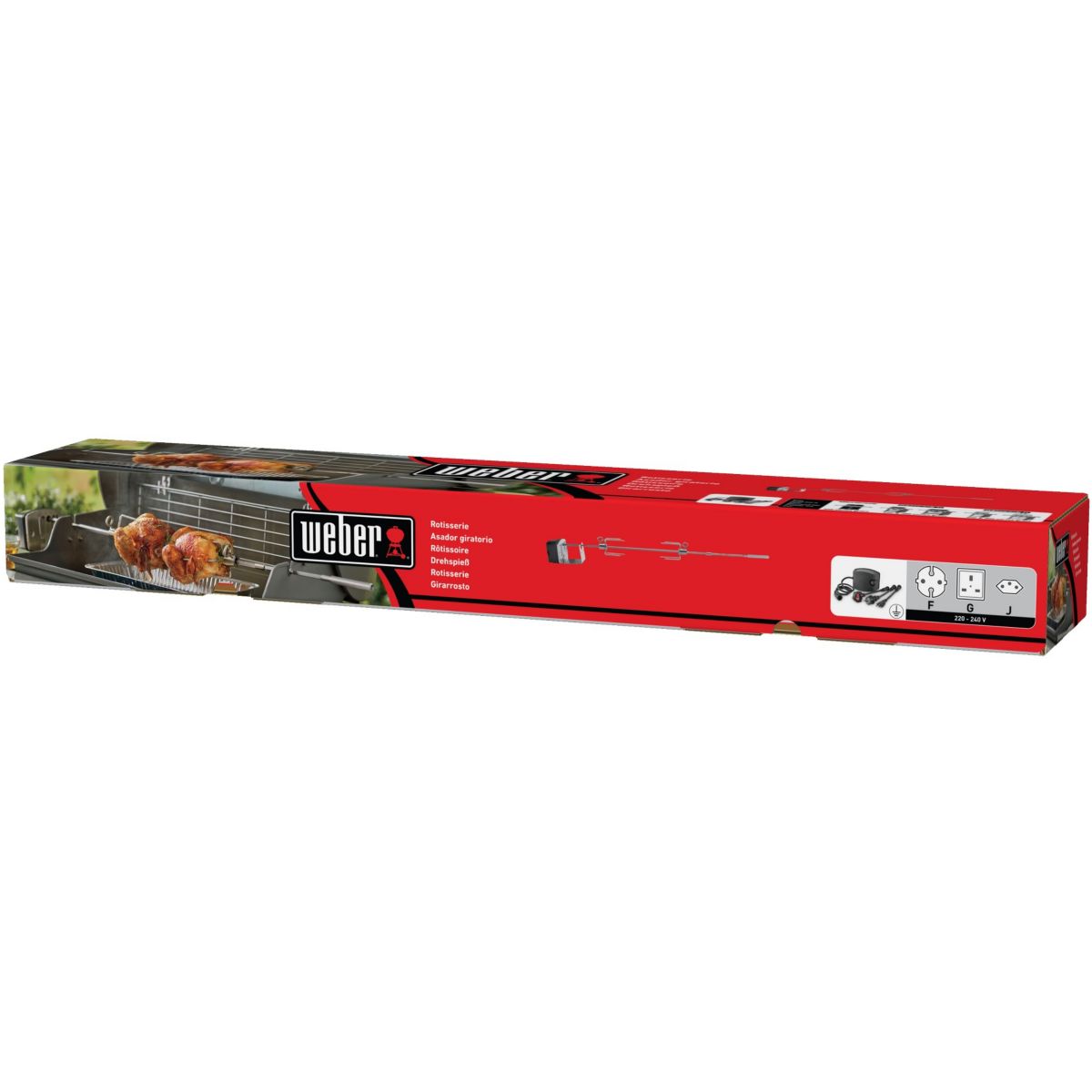 Tourne broche barbecue pour Genesis II 2 et 3 brûleurs argent, WEBER