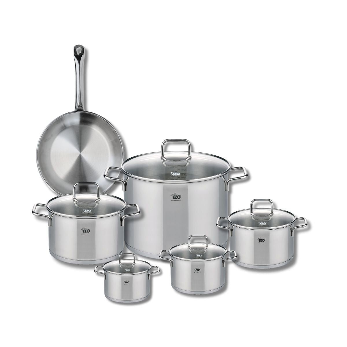 Batterie 1 poêle 24cm + 5 faitouts 12/14/16/20/26cm PROFI CITRIN gris, ELO
