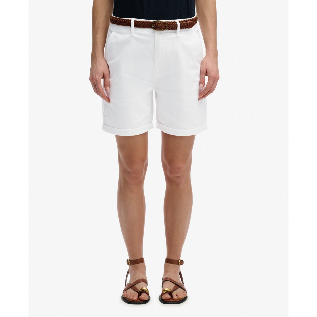 Short chino coupe décontractée blanc, SUPERDRY