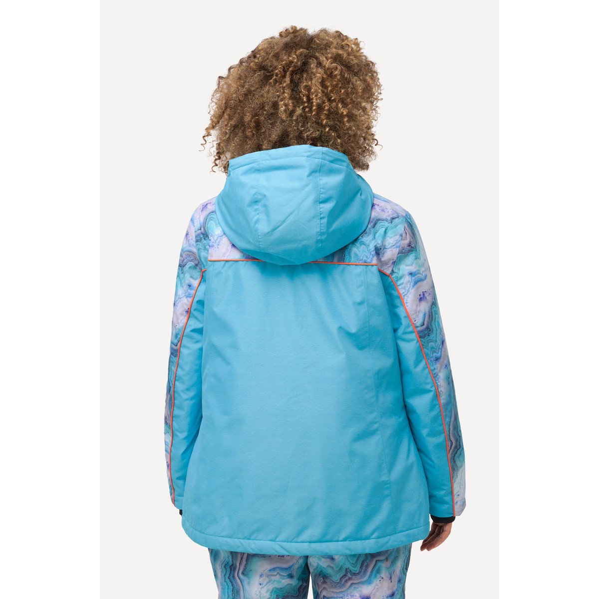 Veste à capuche technique, tissu imperméable bleu minéral, ULLA POPKEN