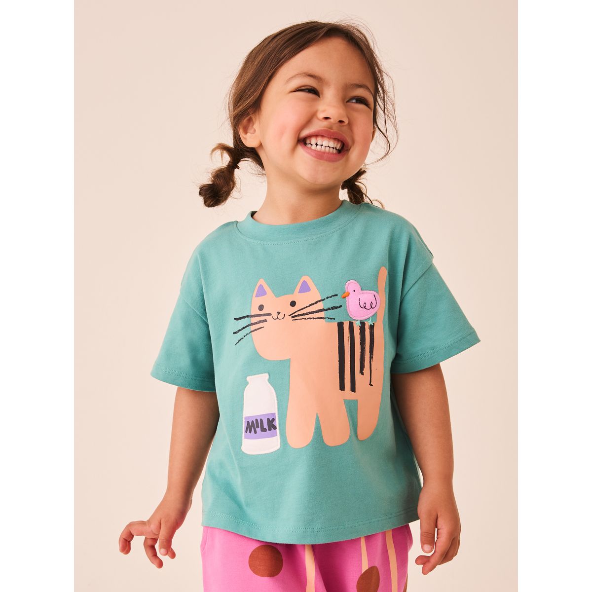 T-shirt manches courtes et pantalon bouffant chat vert, NEXT