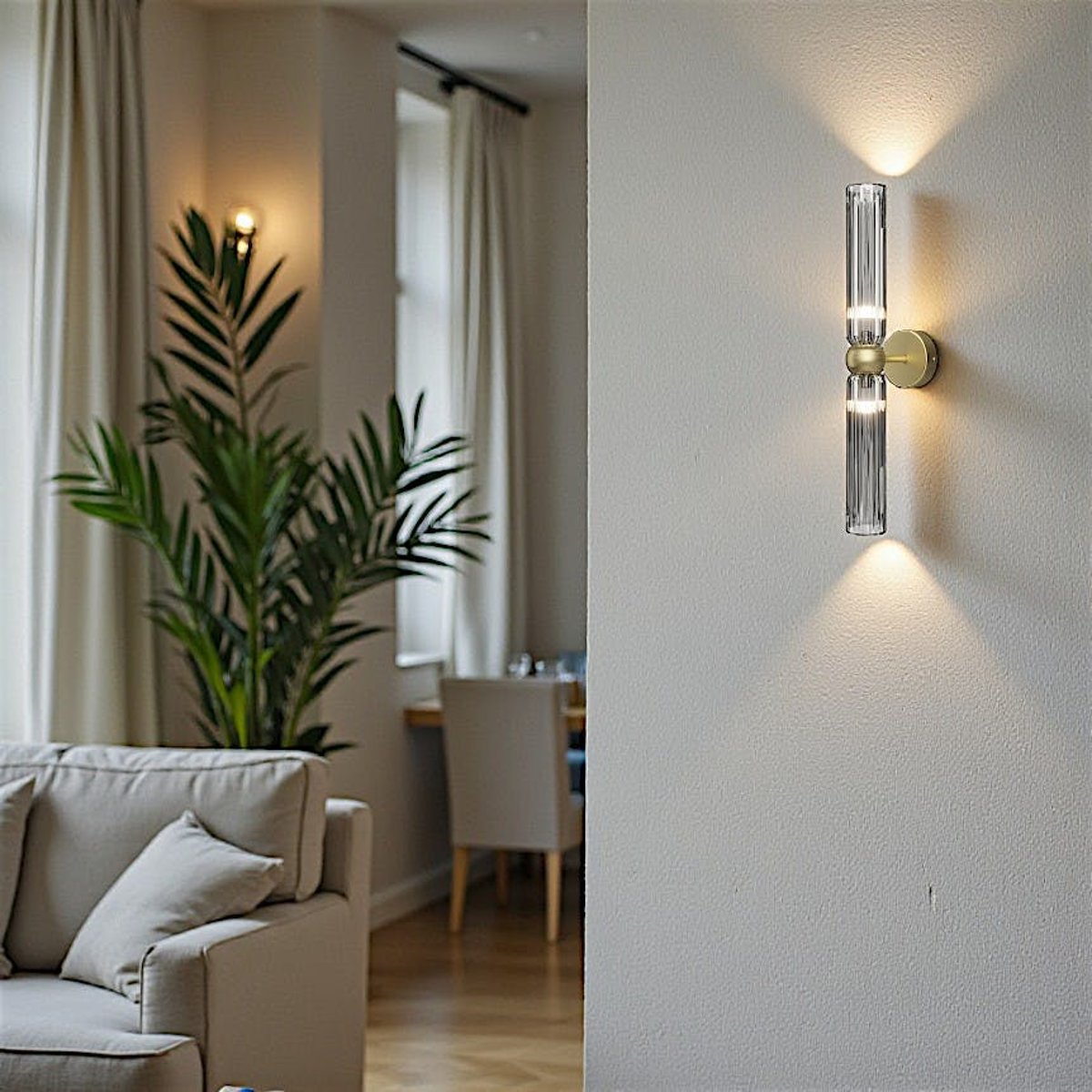 Applique murale en verre design rétro SOLANA gris fumé, PIER IMPORT