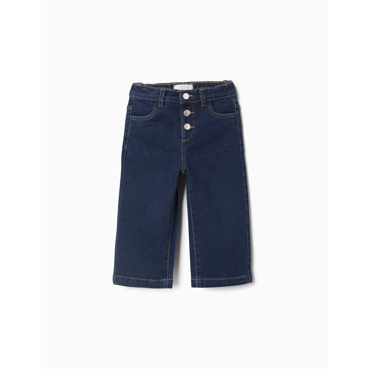 Jean à jambe large avec boutons-pression bleu foncé, ZIPPY