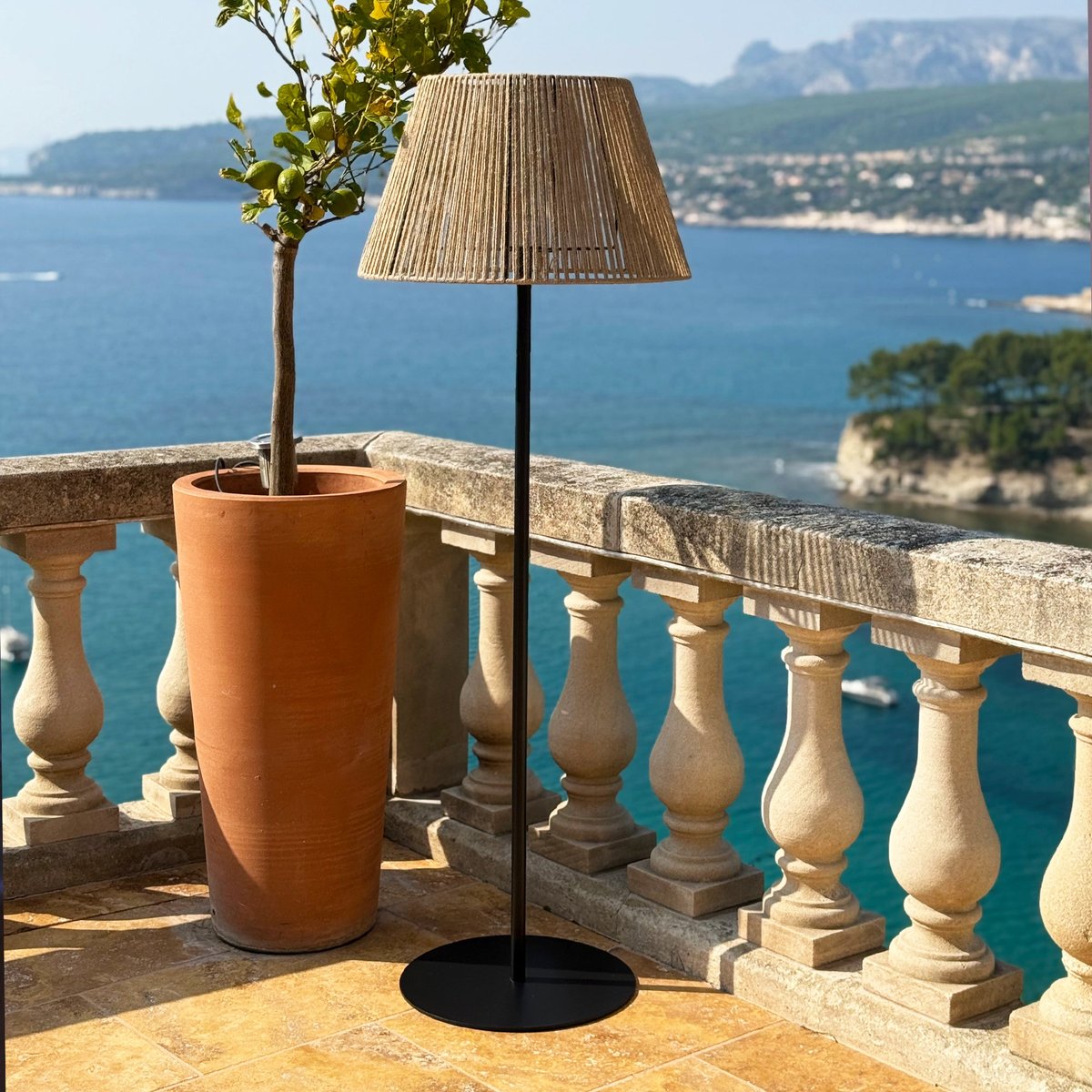 Lampadaire sans fil RAFFY TALL beige, LUMISKY