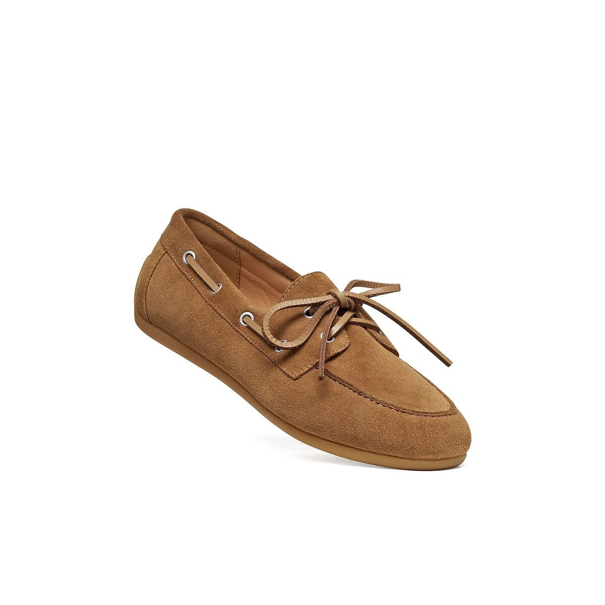 Chaussures bateau en cuir suédé, ADDISSE noisette, GEOX