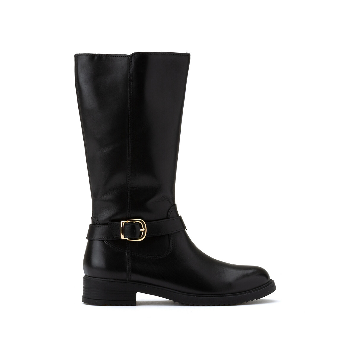 Bottes en cuir zippées esprit cavalière noir, LA REDOUTE COLLECTIONS