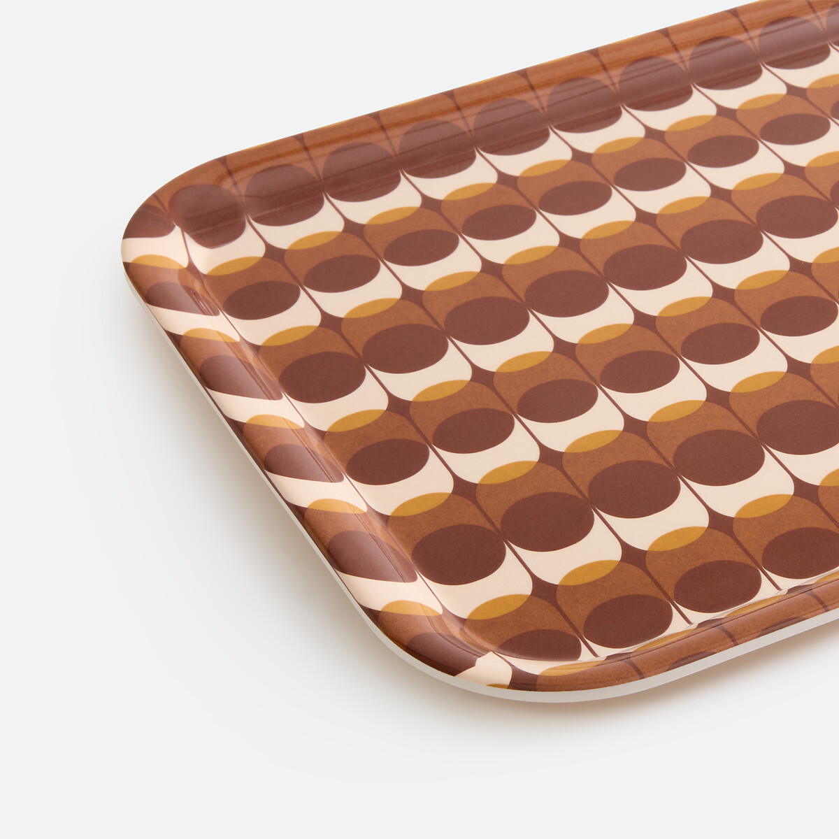 Plateau rectangulaire, imprimé vintage, taille L, LUIGI marron, LA REDOUTE INTERIEURS