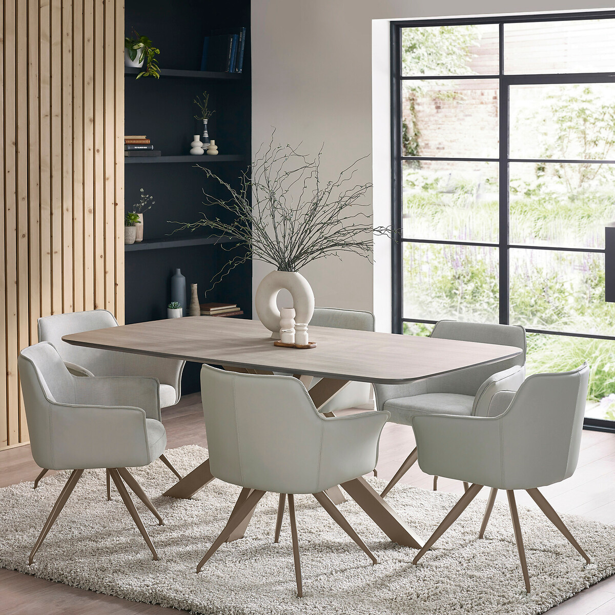 Jonah Chenille & Faux Leather Upholstered Carver Dining Chair linen, SO'HOME
