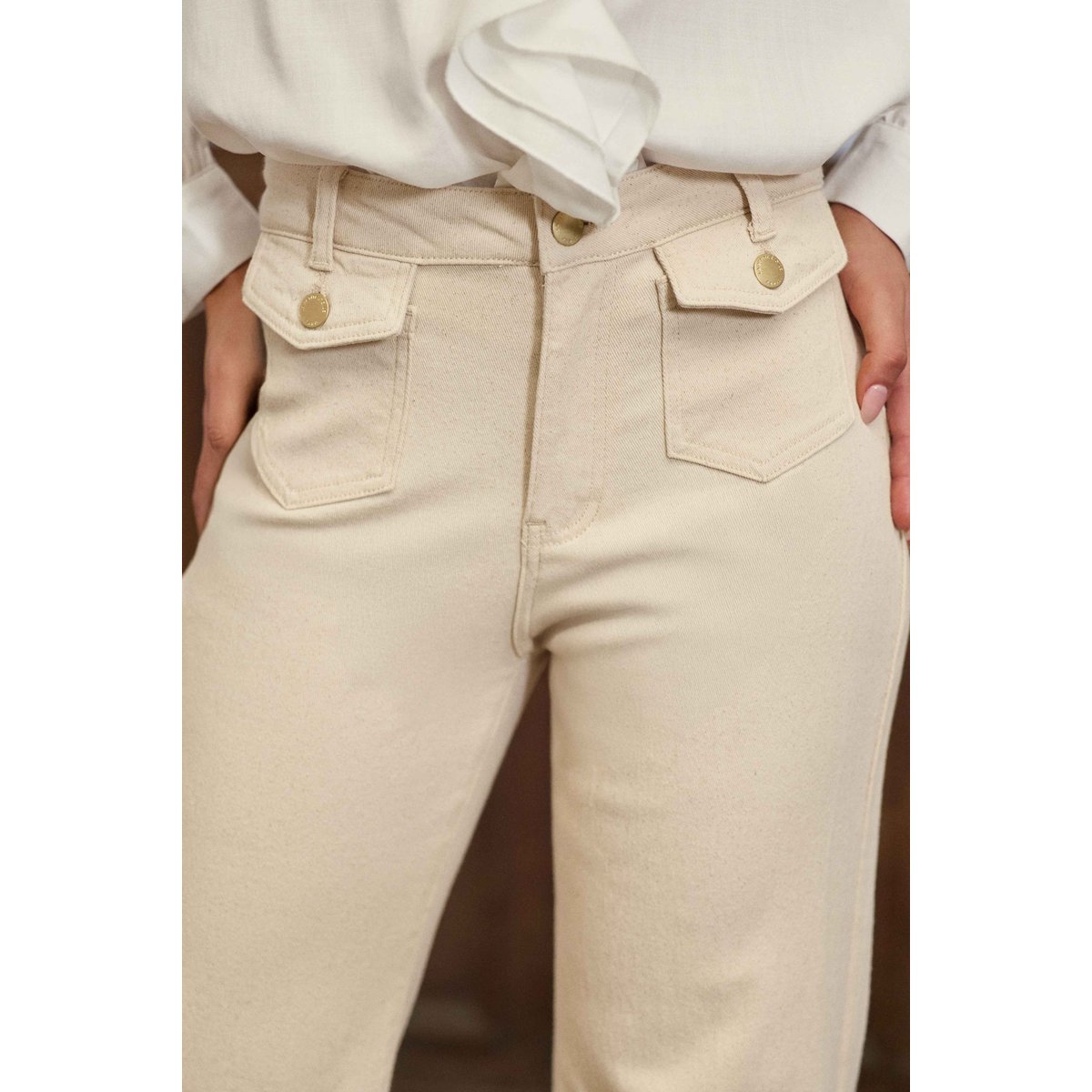 Jean uni PEYTON 13-beige, LA PETITE ETOILE