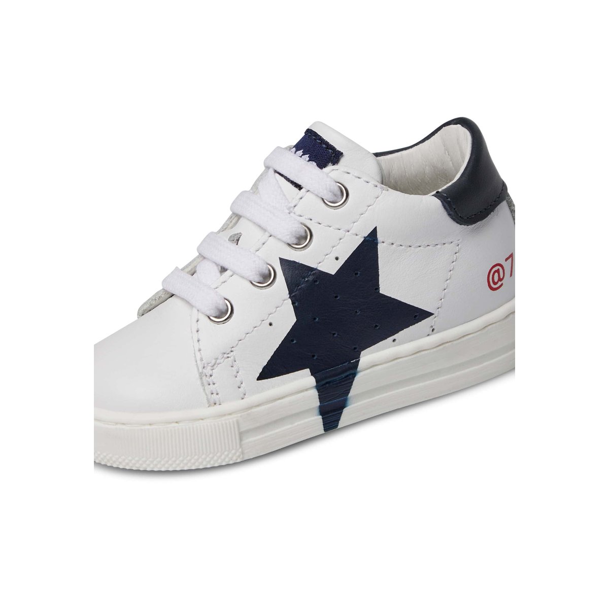 Sneakers en cuir avec étoile SALAZAR 3 blanc-bleu, FALCOTTO