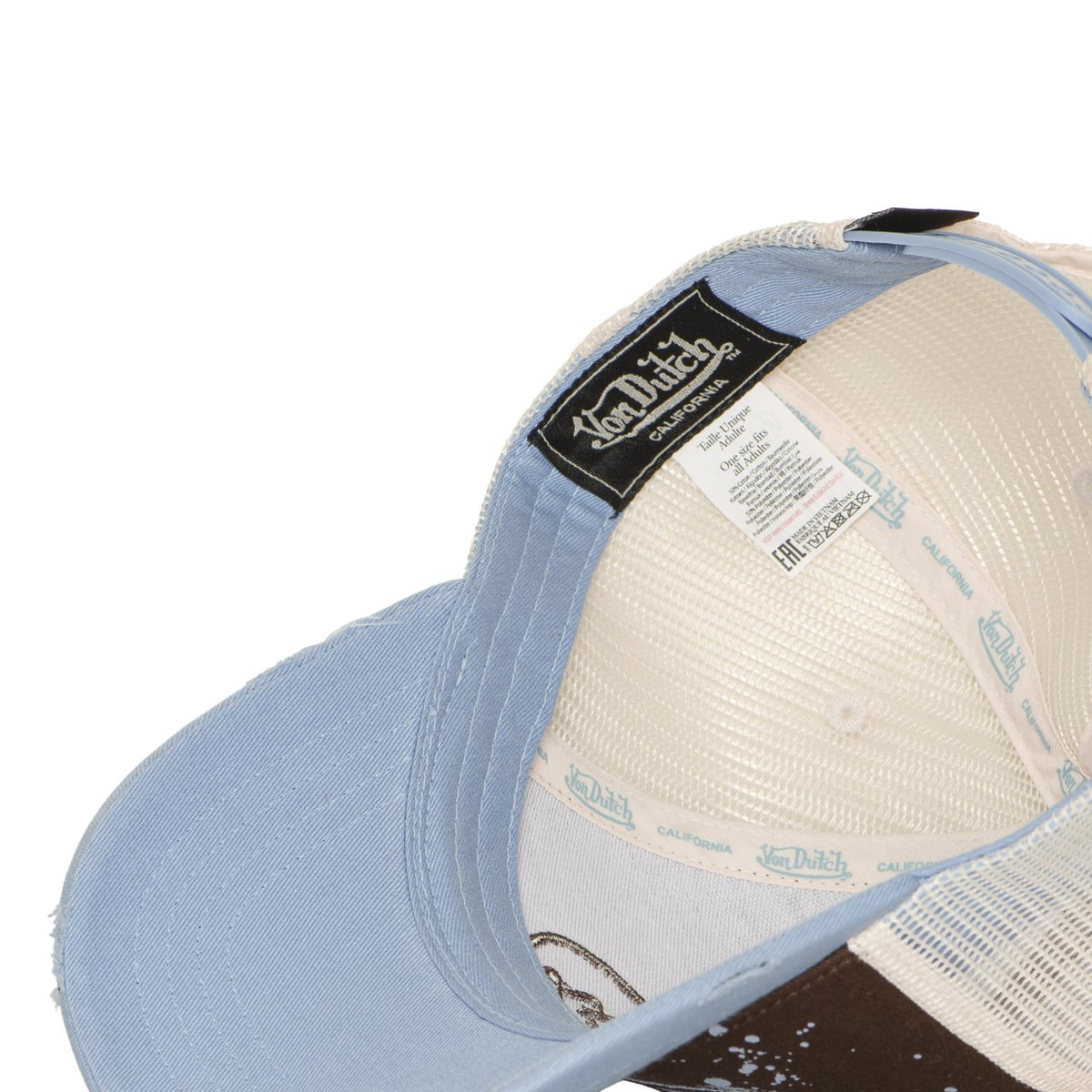 Casquette Trucker TAG bleu clair/marron/beige, VON DUTCH