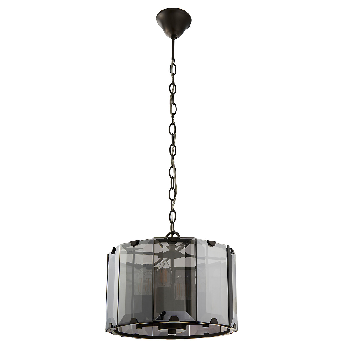 Clifton 4-Light Bevelled Glass Pendant Light grey, ÉDITÉ