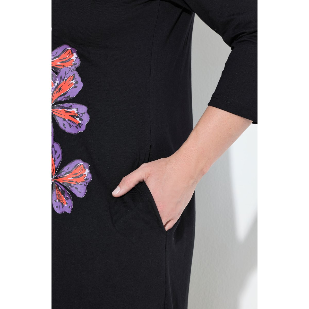 Robe en jersey noir, ULLA POPKEN