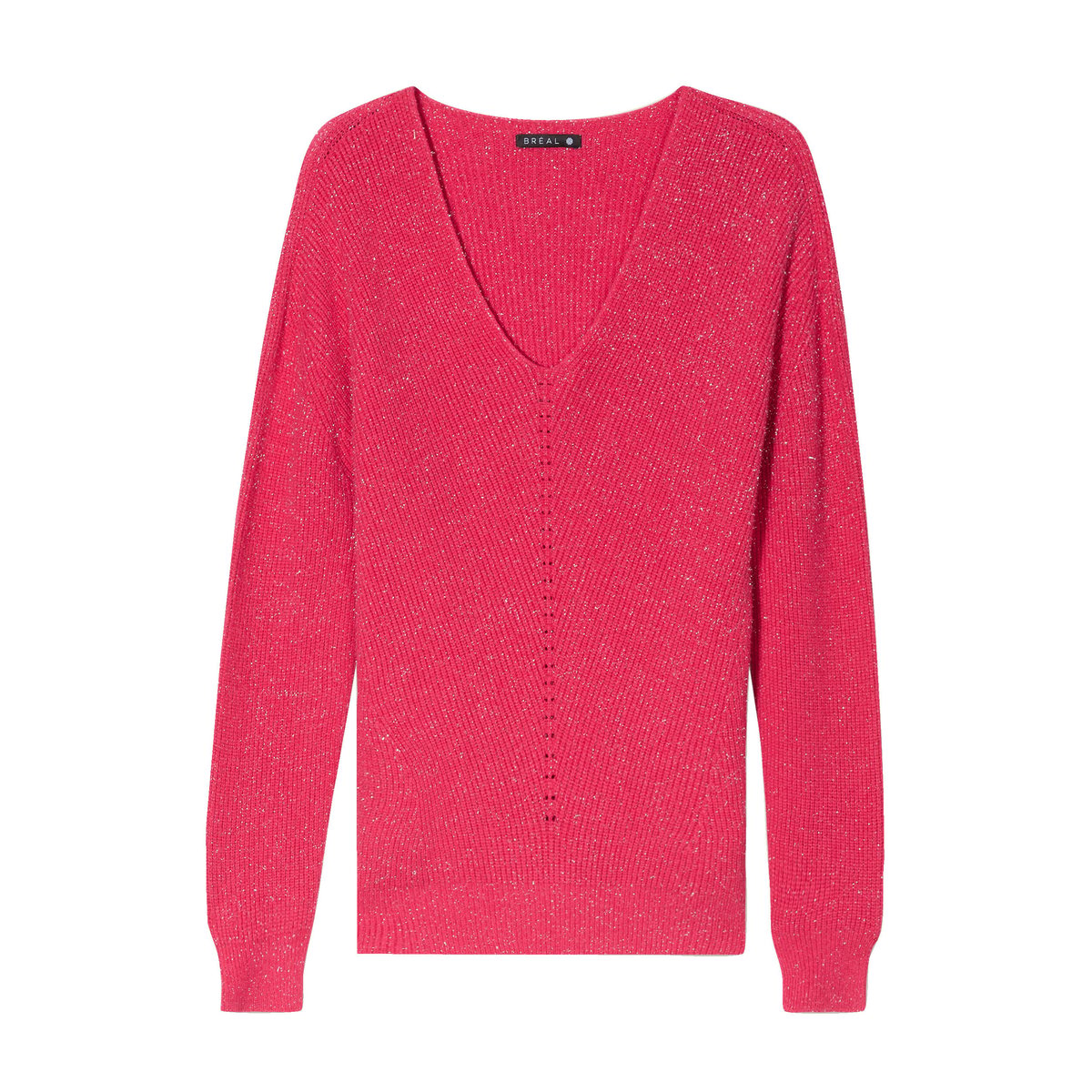 Pull manches longues rose framboise, BREAL
