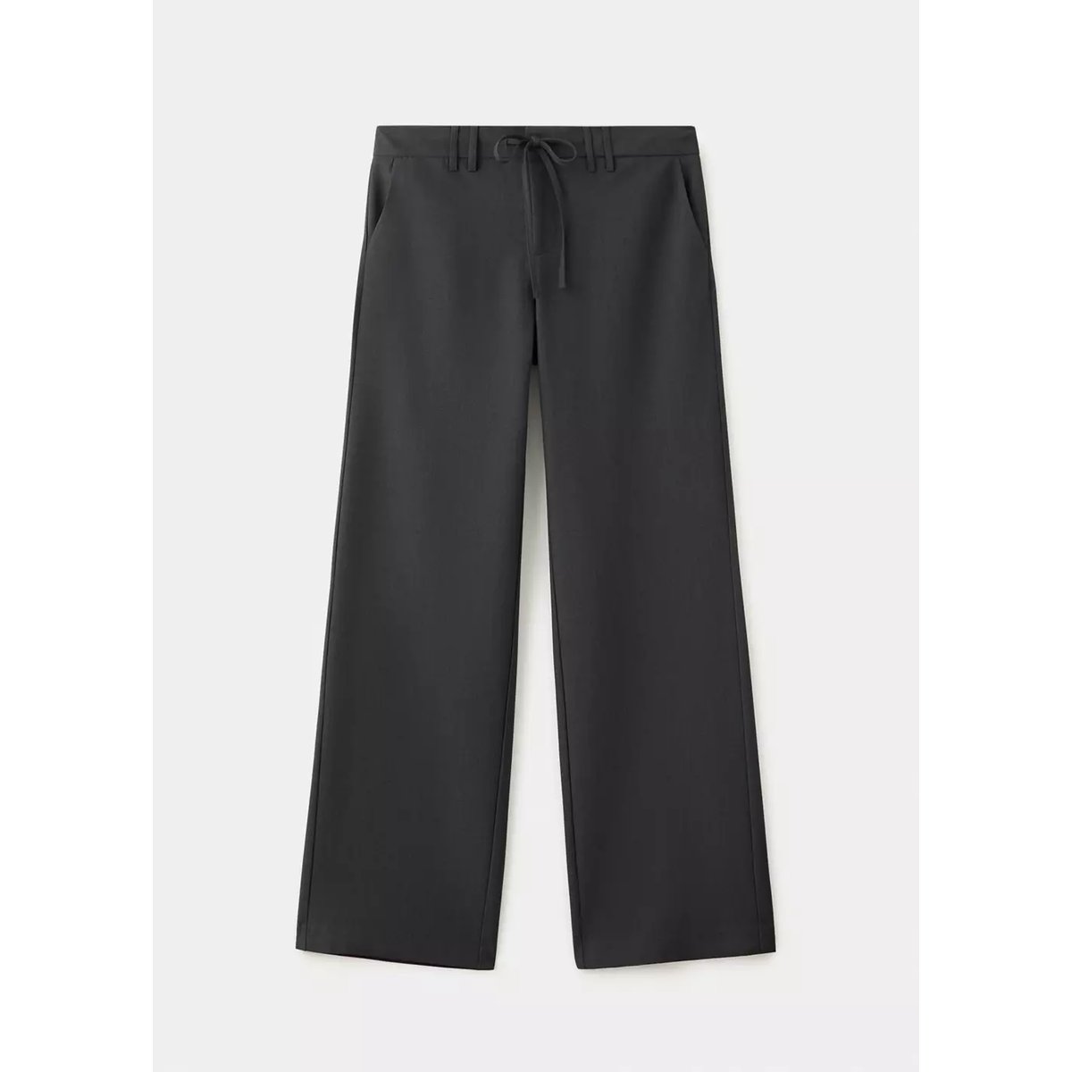 Pantalon droit détail nœud gris, MANGO TEEN