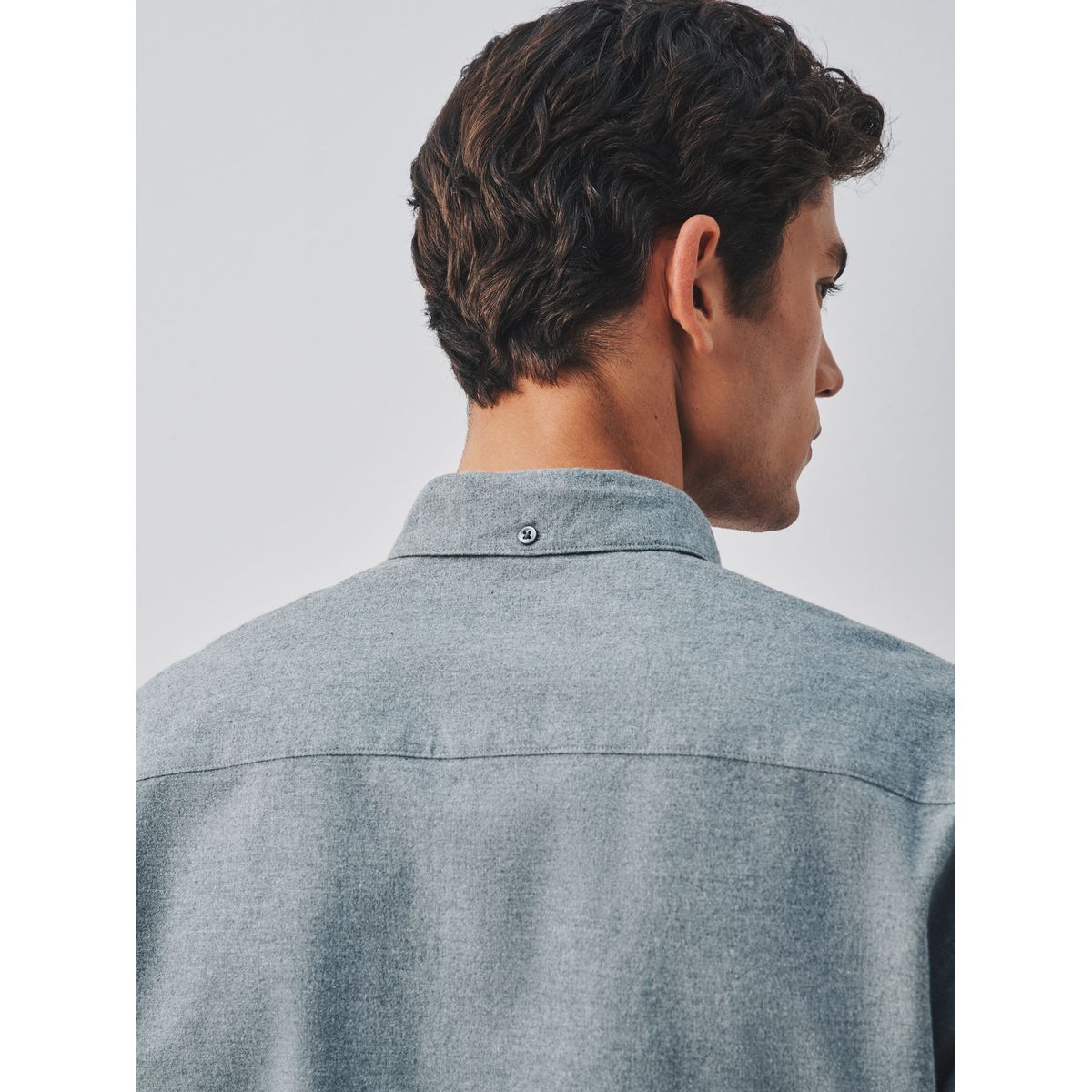 Chemise oxford brossée à manches longues gris, NEXT