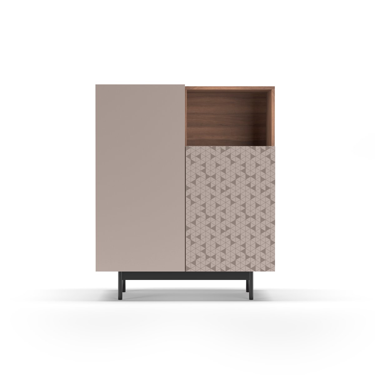 Buffet portes sérigraphie, PRINTED noyer-taupe, HERDASA