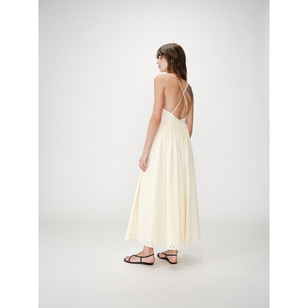 Robe longue brodée WIMALA jaune, GRACE & MILA