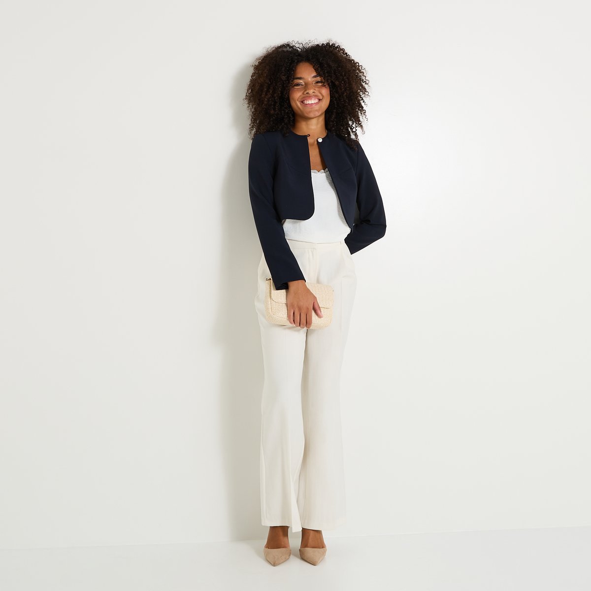 Veste col rond bleu marine, GRAIN DE MALICE
