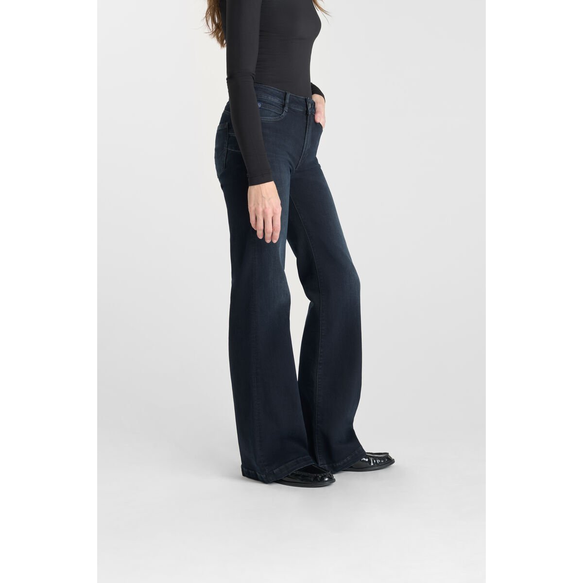 Jeans flare PULP high flare, longueur 34 blue / black, LE TEMPS DES CERISES