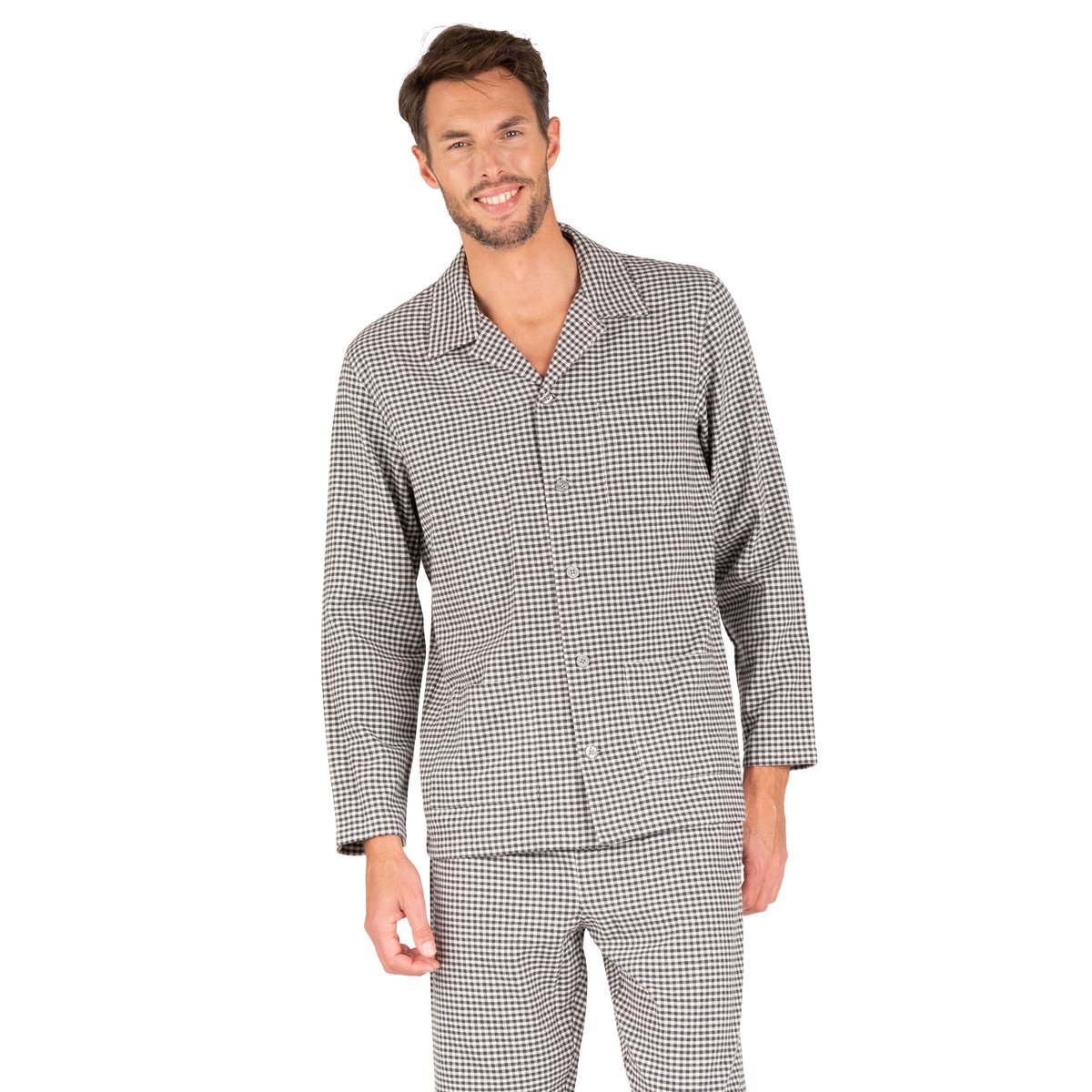 Pyjama col chemise vichy gris, EMINENCE