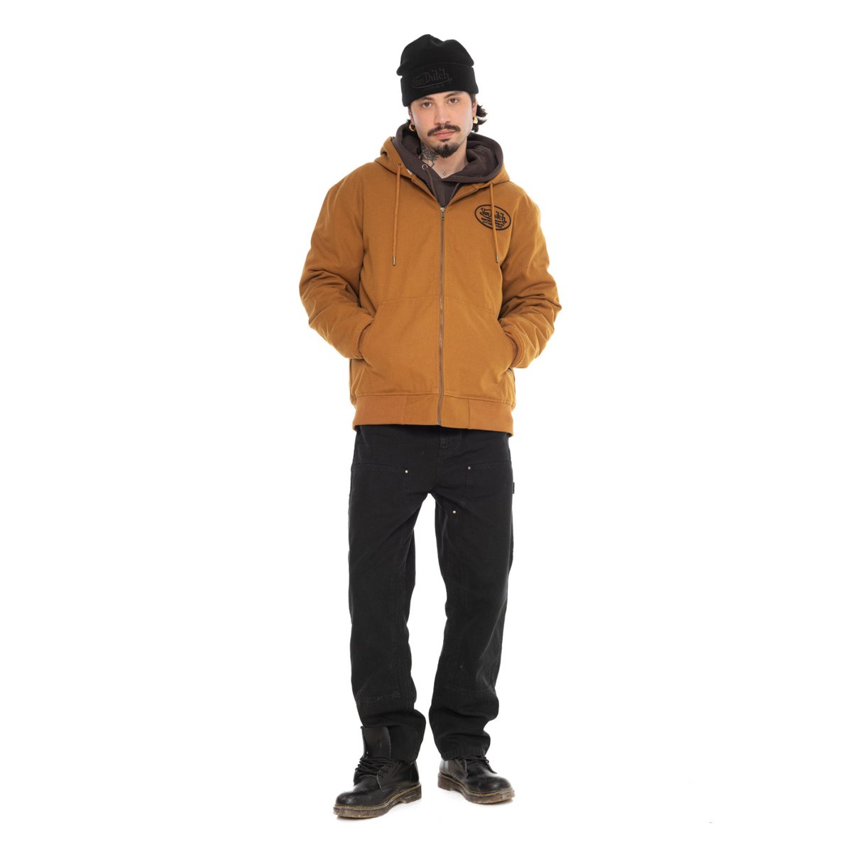 Blouson coton LEVY kamel/noir/blanc, VON DUTCH