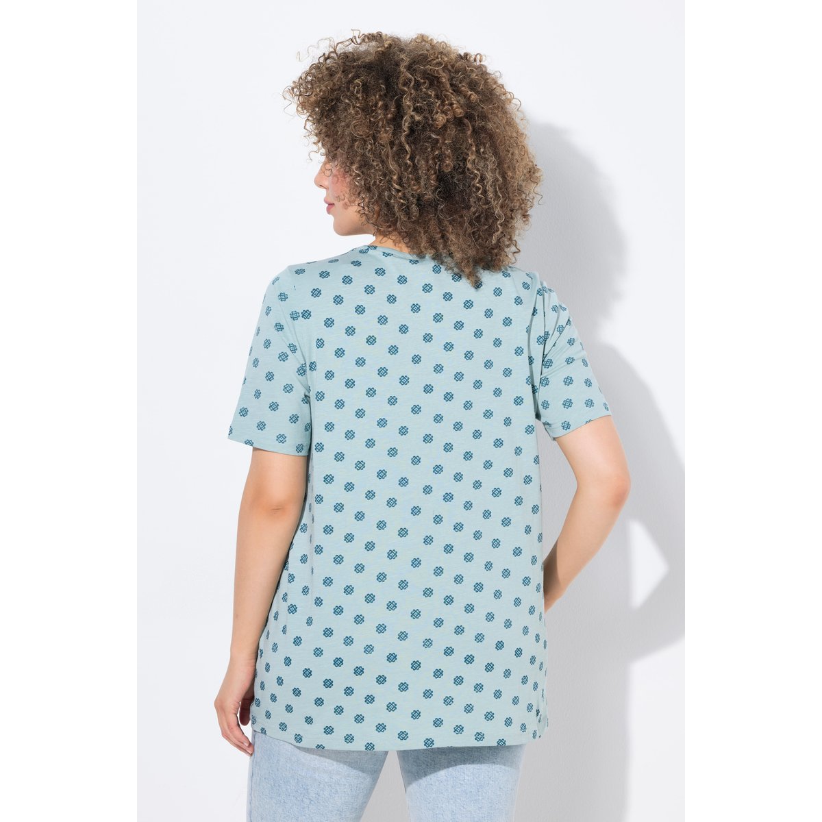 T-shirt avec plis fantaisie vert mousse clair, ULLA POPKEN