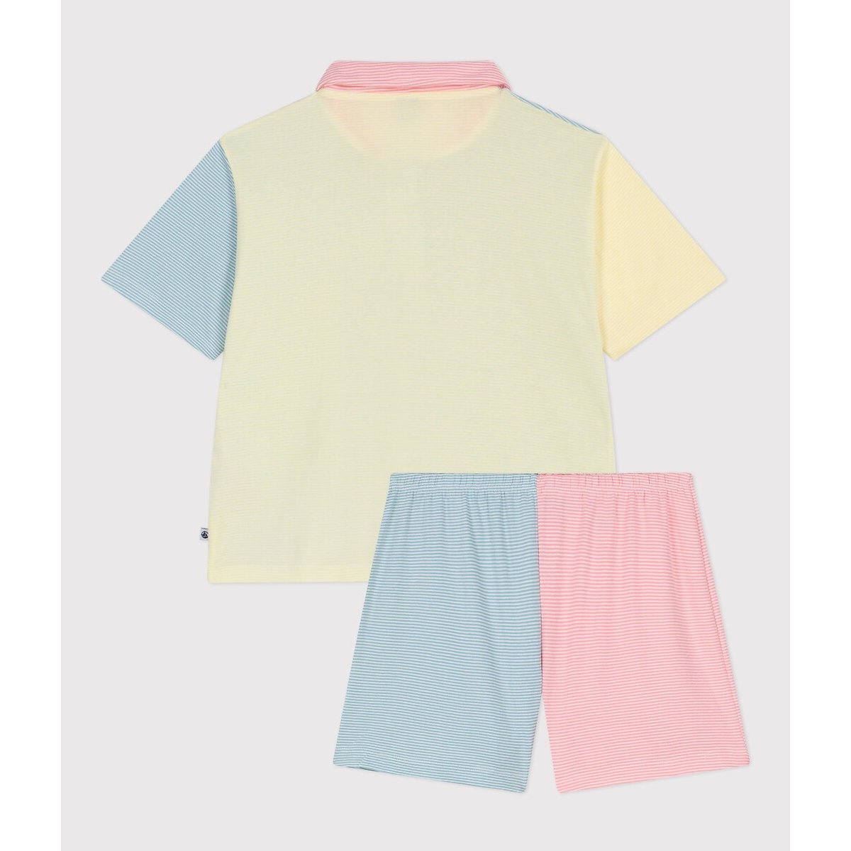 Pyjashort à rayures milleraies rayé multicolore, PETIT BATEAU