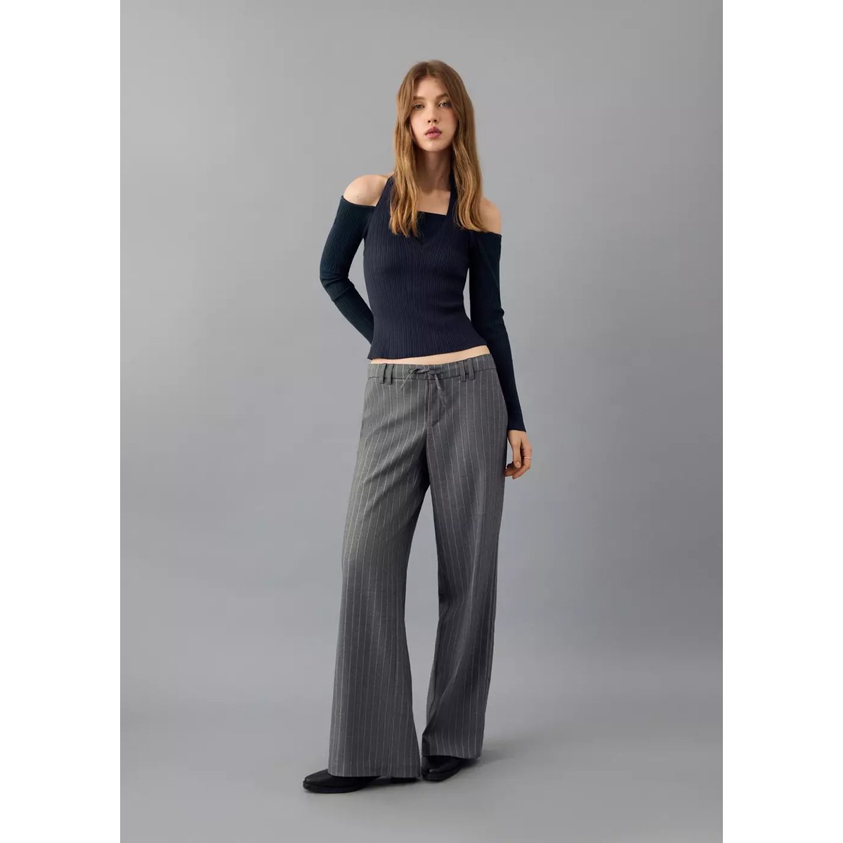 Pantalon de costume à rayures gris, MANGO TEEN
