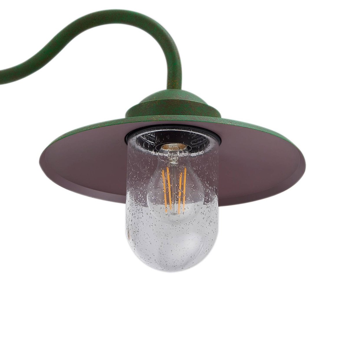 Applique extérieure en aluminium moderne vert vintage, transparent, LINDBY