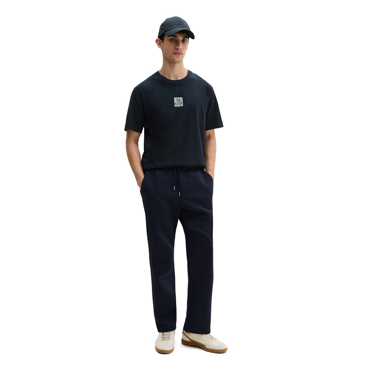 T-shirt regular en pur coton bio bleu foncé, MARC O'POLO