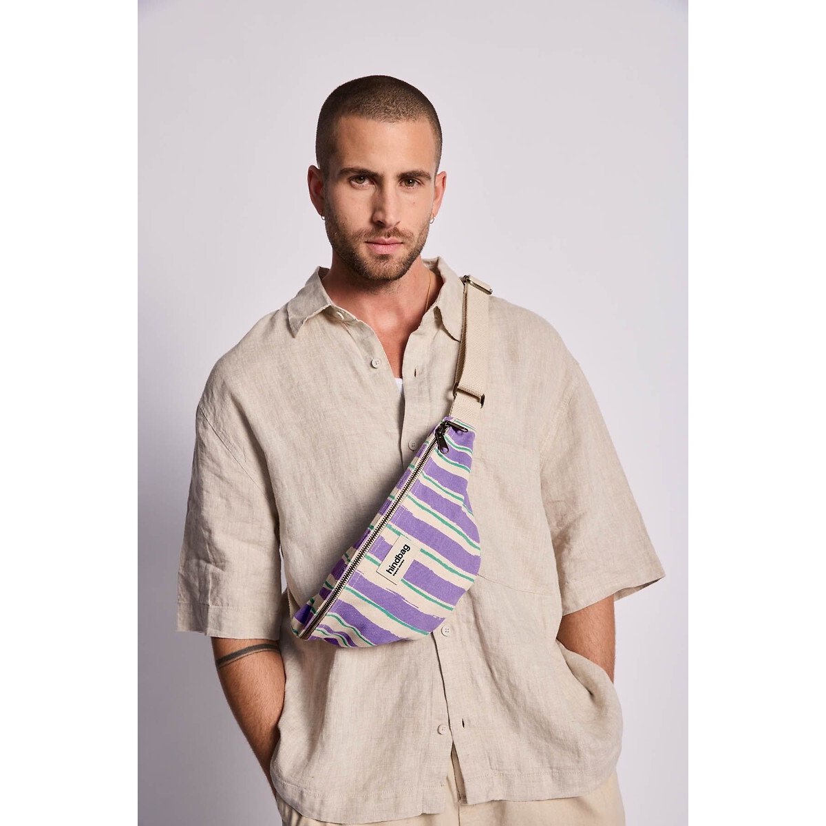 Riñonera a rayas, OLIVIA rayas azul/blanco, HINDBAG