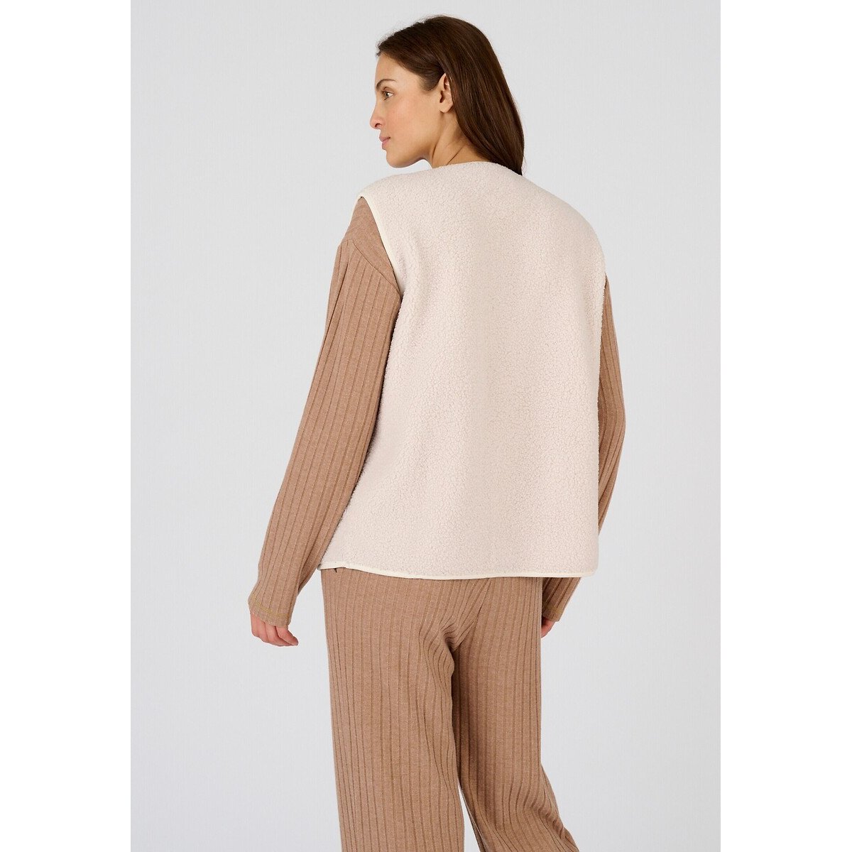 Veste sans manches moutonnée THERMOLACTYL blanc cassé, DAMART