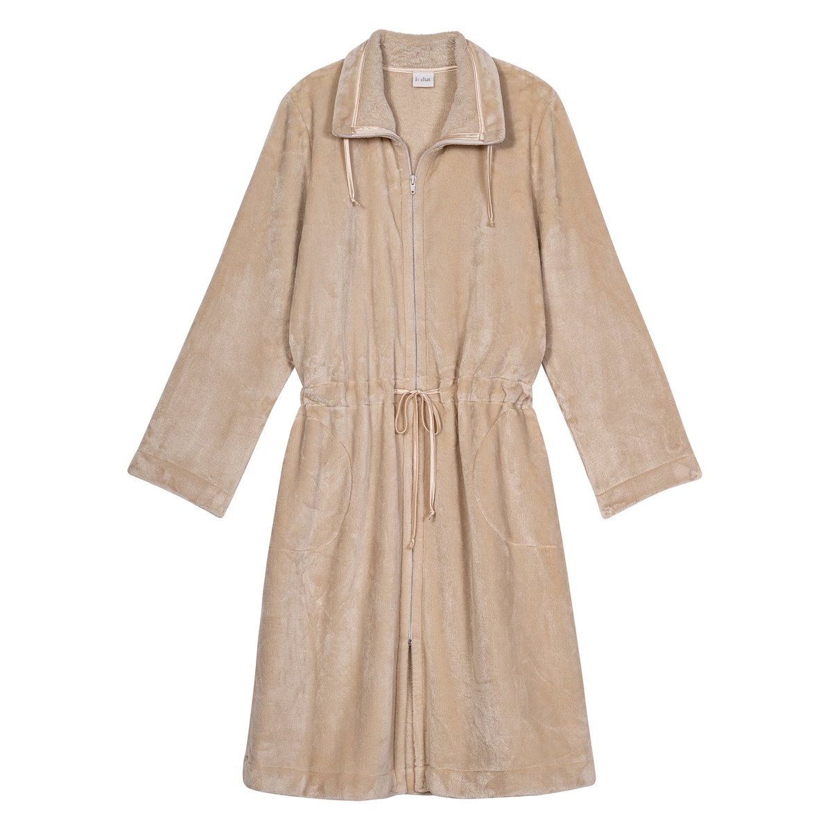 Veste zippée en peluche flanelle ESSENTIEL H53B beige, LE CHAT